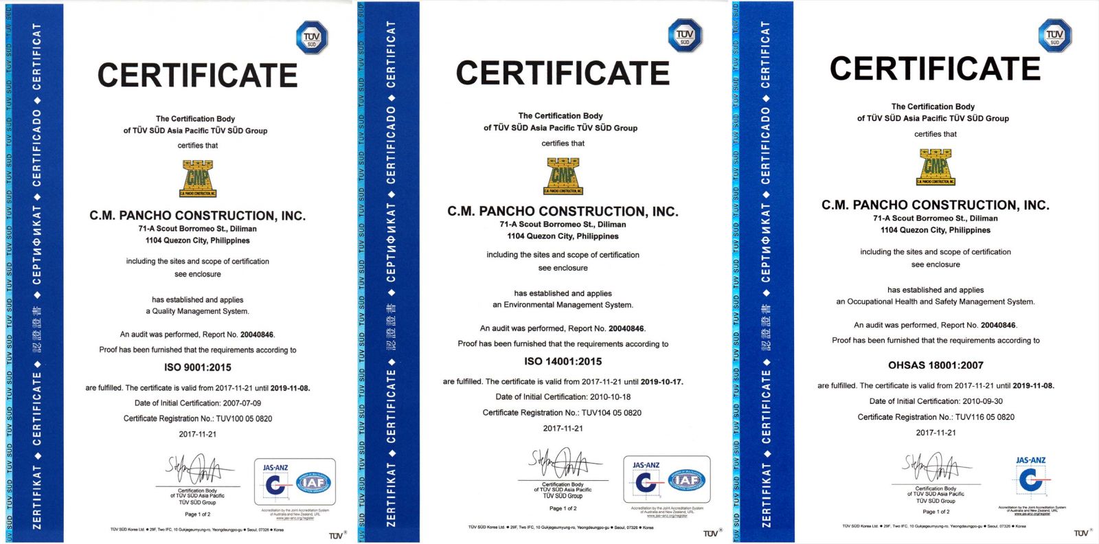 awards and certificates cm